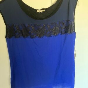 Mystree Royal Blue and Black Lace Blouse